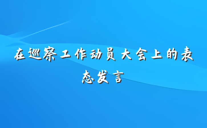 在巡察工作动员大会上的表态发言