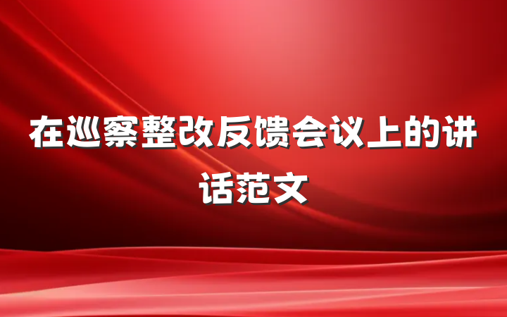 在巡察整改反馈会议上的讲话范文