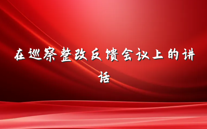 在巡察整改反馈会议上的讲话
