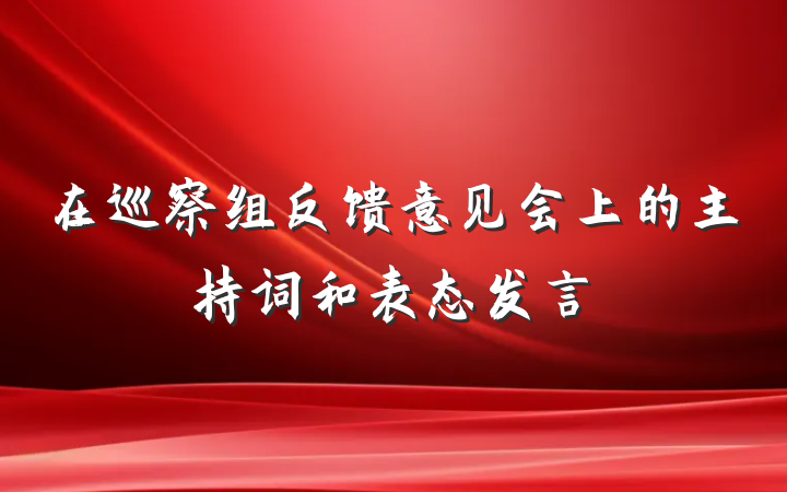 在巡察组反馈意见会上的主持词和表态发言