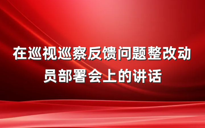 在巡视巡察反馈问题整改动员部署会上的讲话
