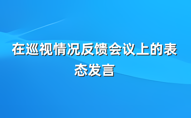 在巡视情况反馈会议上的表态发言