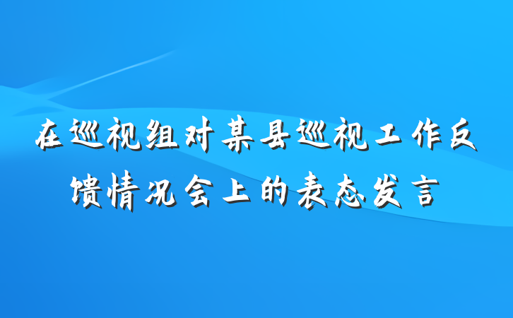 在巡视组对某县巡视工作反馈情况会上的表态发言