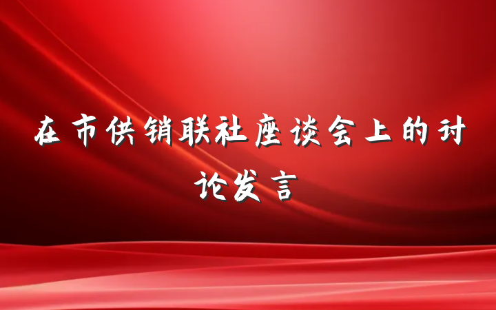 在市供销联社座谈会上的讨论发言