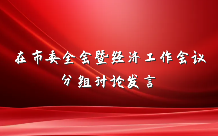 在市委全会暨经济工作会议分组讨论发言