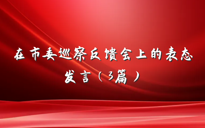 在市委巡察反馈会上的表态发言（3篇）
