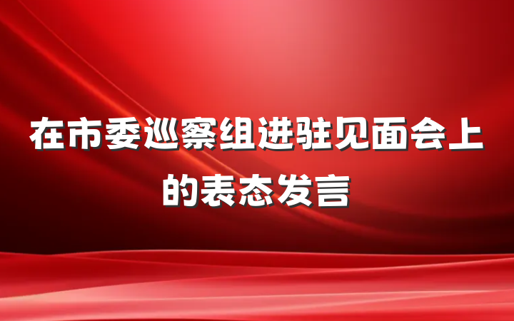 在市委巡察组进驻见面会上的表态发言