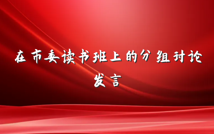 在市委读书班上的分组讨论发言