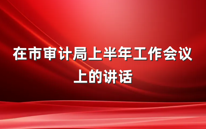 在市审计局上半年工作会议上的讲话
