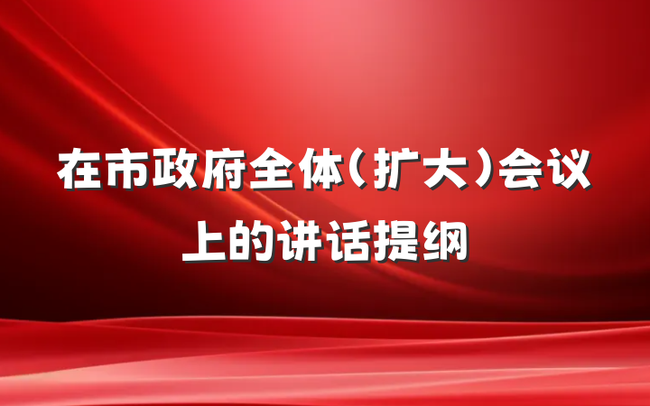 在市政府全体（扩大）会议上的讲话提纲