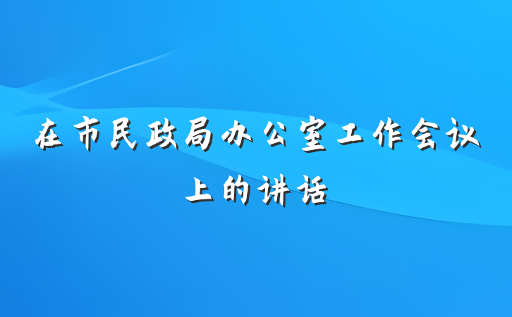 在市民政局办公室工作会议上的讲话