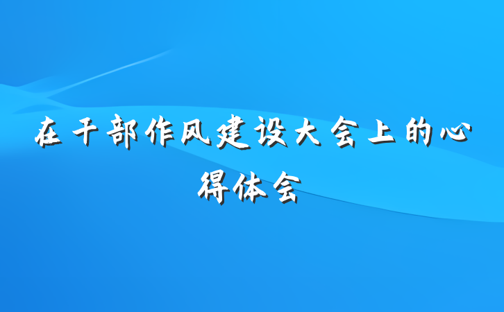 在干部作风建设大会上的心得体会