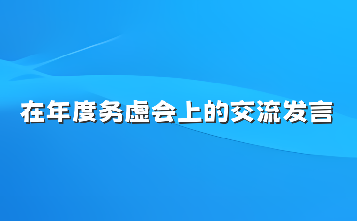 在年度务虚会上的交流发言