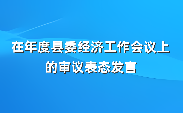 在年度县委经济工作会议上的审议表态发言