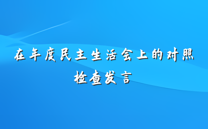 在年度民主生活会上的对照检查发言