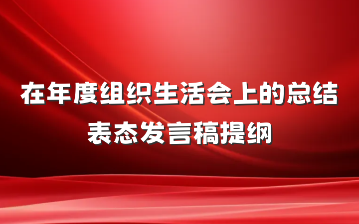 在年度组织生活会上的总结表态发言稿提纲