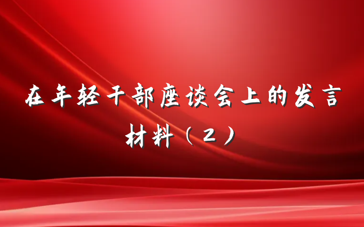 在年轻干部座谈会上的发言材料（2）