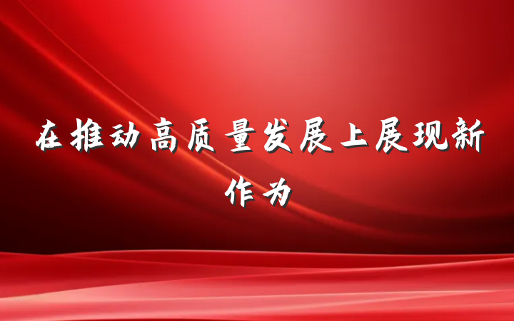 在推动高质量发展上展现新作为