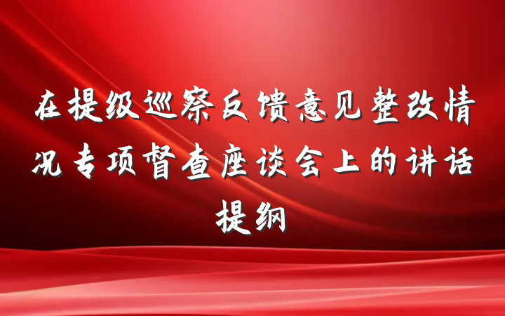 在提级巡察反馈意见整改情况专项督查座谈会上的讲话提纲