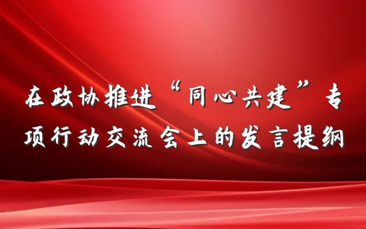 在政协推进“同心共建”专项行动交流会上的发言提纲
