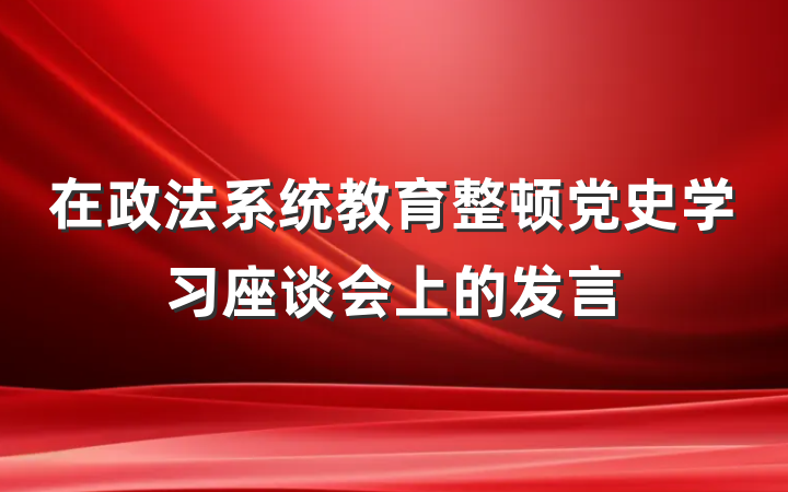 在政法系统教育整顿党史学习座谈会上的发言