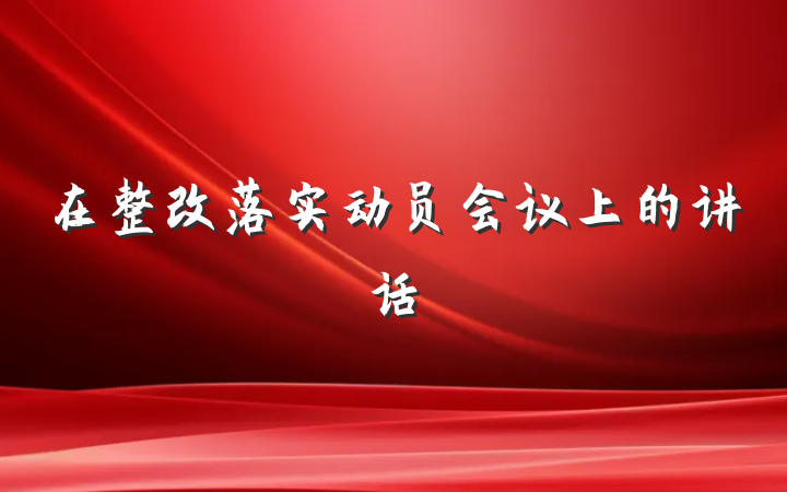 在整改落实动员会议上的讲话
