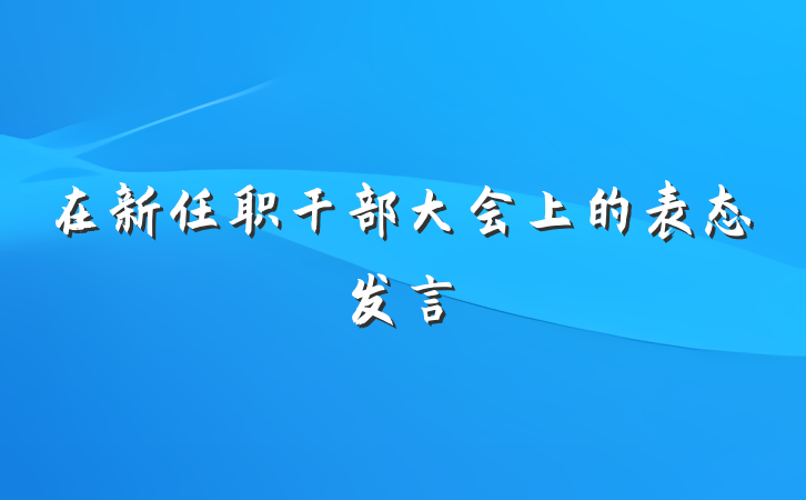 在新任职干部大会上的表态发言
