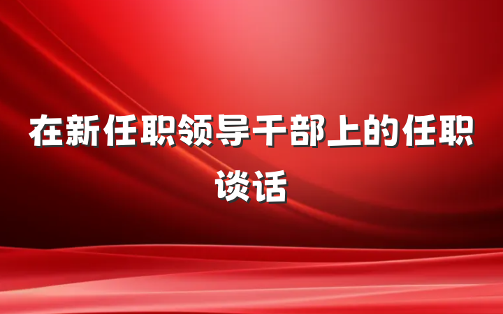 在新任职领导干部上的任职谈话