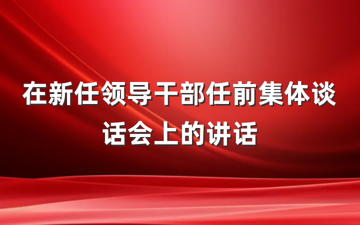 在新任领导干部任前集体谈话会上的讲话