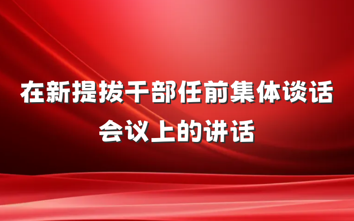 在新提拔干部任前集体谈话会议上的讲话