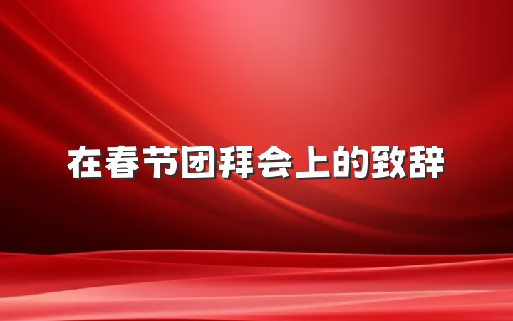 在春节团拜会上的致辞