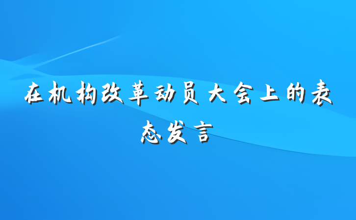 在机构改革动员大会上的表态发言