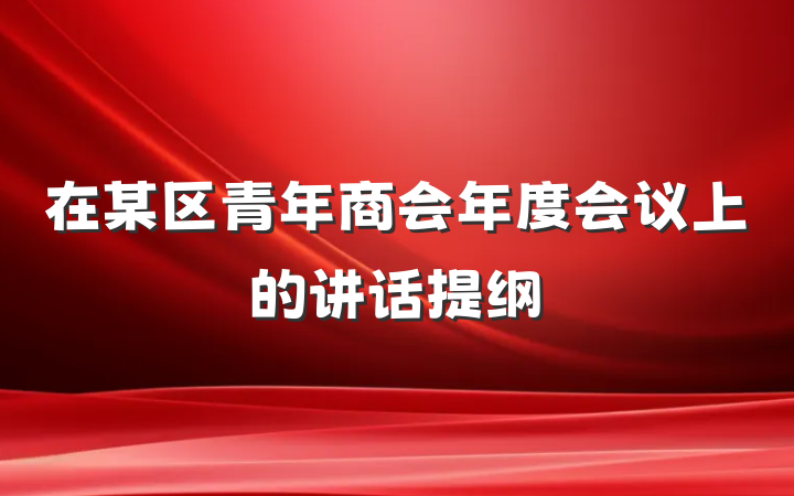 在某区青年商会年度会议上的讲话提纲