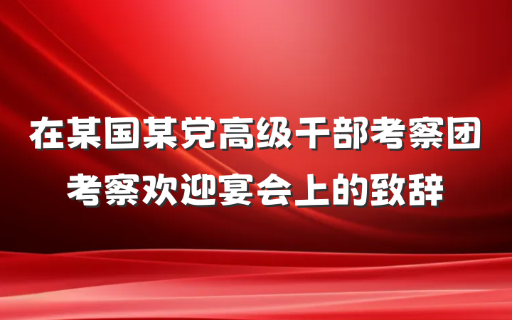 在某国某党高级干部考察团考察欢迎宴会上的致辞