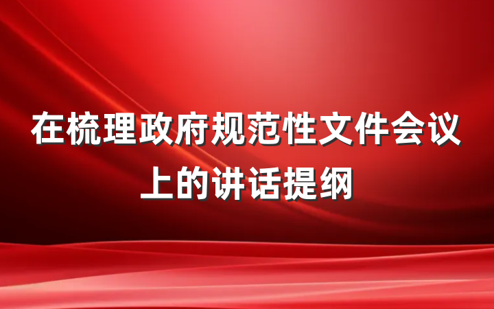 在梳理政府规范性文件会议上的讲话提纲