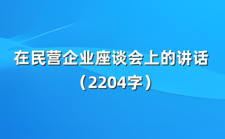 在民营企业座谈会上的讲话（2204字）