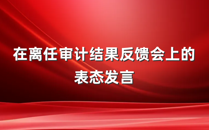在离任审计结果反馈会上的表态发言