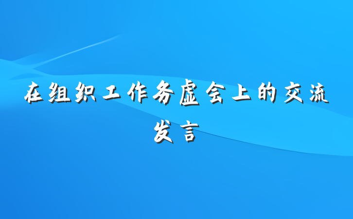 在组织工作务虚会上的交流发言
