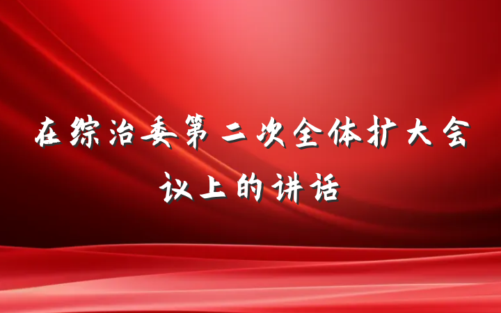 在综治委第二次全体扩大会议上的讲话