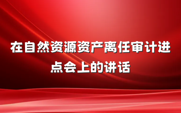 在自然资源资产离任审计进点会上的讲话