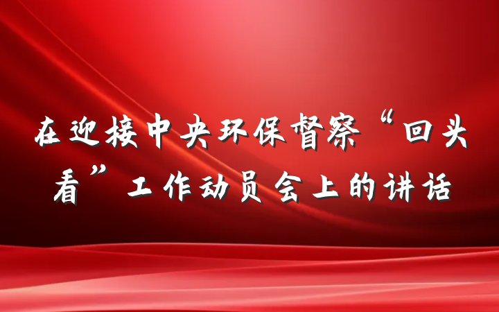 在迎接中央环保督察“回头看”工作动员会上的讲话