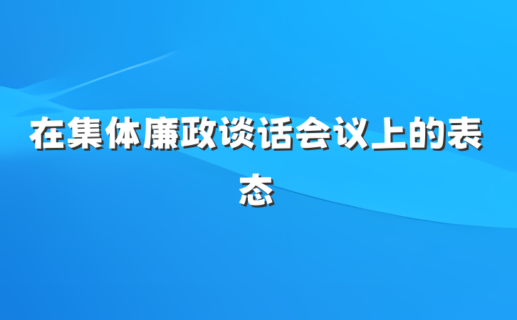 在集体廉政谈话会议上的表态