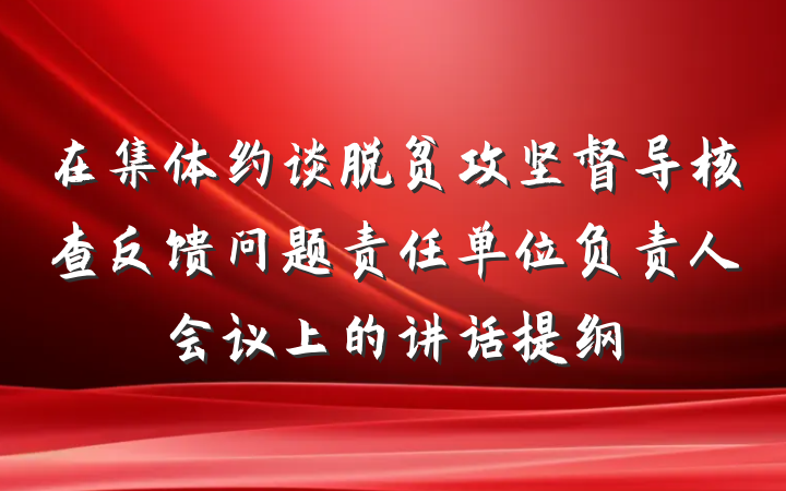 在集体约谈脱贫攻坚督导核查反馈问题责任单位负责人会议上的讲话提纲