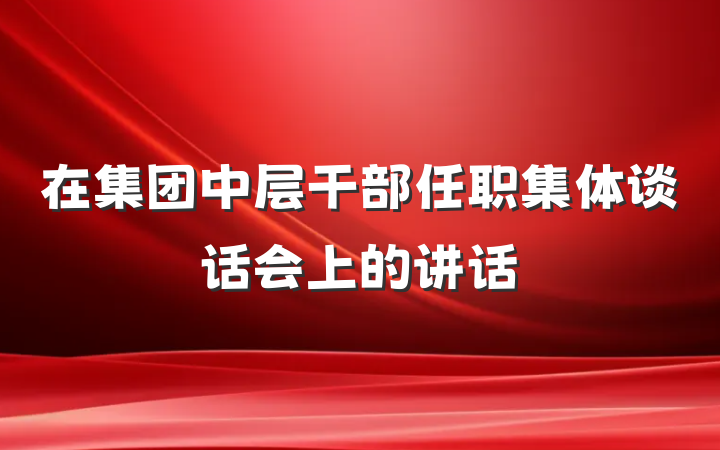 在集团中层干部任职集体谈话会上的讲话