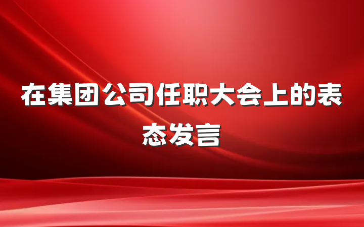在集团公司任职大会上的表态发言