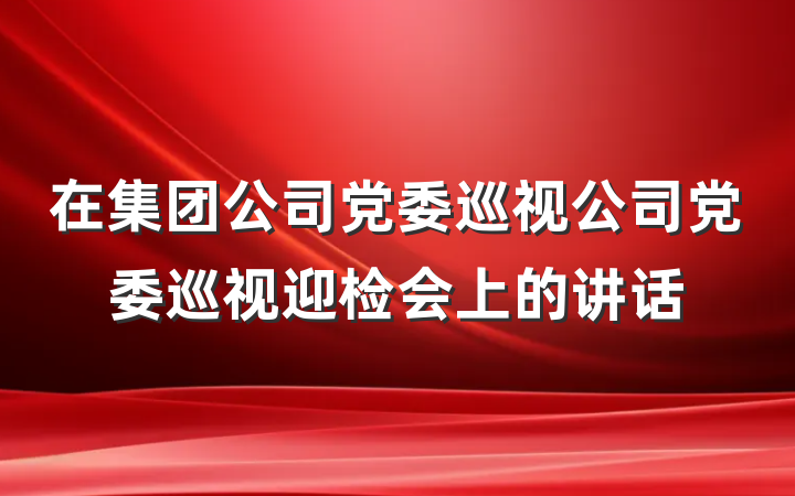 在集团公司党委巡视公司党委巡视迎检会上的讲话