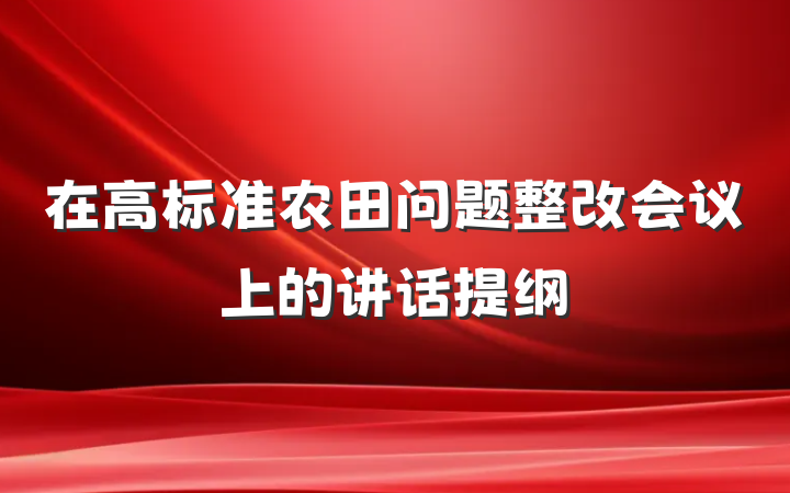 在高标准农田问题整改会议上的讲话提纲