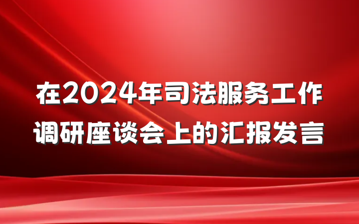 在2024年司法服务工作调研座谈会上的汇报发言