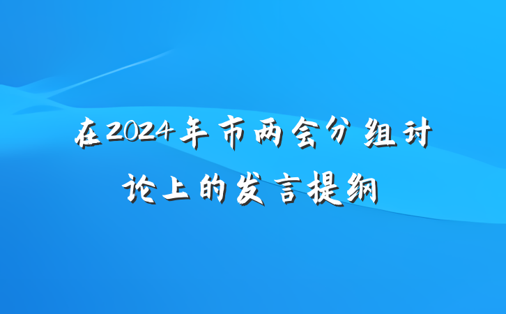 在2024年市两会分组讨论上的发言提纲