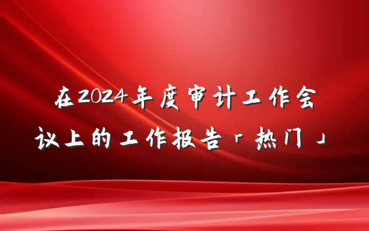 在2024年度审计工作会议上的工作报告「热门」